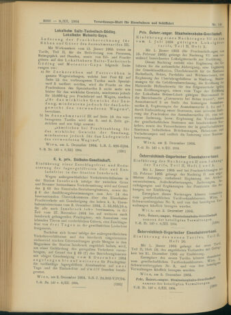 Verordnungs-Blatt für Eisenbahnen und Schiffahrt: Veröffentlichungen in Tarif- und Transport-Angelegenheiten 19041208 Seite: 6