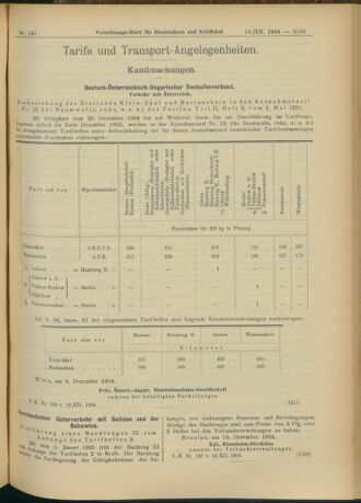 Verordnungs-Blatt für Eisenbahnen und Schiffahrt: Veröffentlichungen in Tarif- und Transport-Angelegenheiten 19041213 Seite: 5