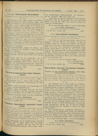 Verordnungs-Blatt für Eisenbahnen und Schiffahrt: Veröffentlichungen in Tarif- und Transport-Angelegenheiten 19041213 Seite: 7