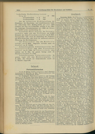 Verordnungs-Blatt für Eisenbahnen und Schiffahrt: Veröffentlichungen in Tarif- und Transport-Angelegenheiten 19041215 Seite: 16