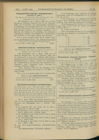 Verordnungs-Blatt für Eisenbahnen und Schiffahrt: Veröffentlichungen in Tarif- und Transport-Angelegenheiten 19041215 Seite: 22