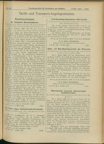 Verordnungs-Blatt für Eisenbahnen und Schiffahrt: Veröffentlichungen in Tarif- und Transport-Angelegenheiten 19041217 Seite: 13