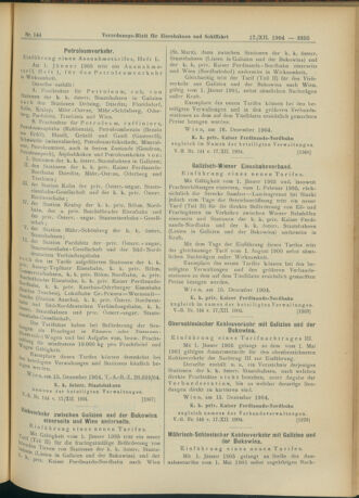 Verordnungs-Blatt für Eisenbahnen und Schiffahrt: Veröffentlichungen in Tarif- und Transport-Angelegenheiten 19041217 Seite: 15