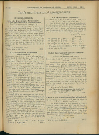 Verordnungs-Blatt für Eisenbahnen und Schiffahrt: Veröffentlichungen in Tarif- und Transport-Angelegenheiten 19041220 Seite: 9