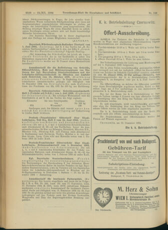 Verordnungs-Blatt für Eisenbahnen und Schiffahrt: Veröffentlichungen in Tarif- und Transport-Angelegenheiten 19041222 Seite: 12