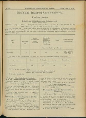 Verordnungs-Blatt für Eisenbahnen und Schiffahrt: Veröffentlichungen in Tarif- und Transport-Angelegenheiten 19041222 Seite: 9