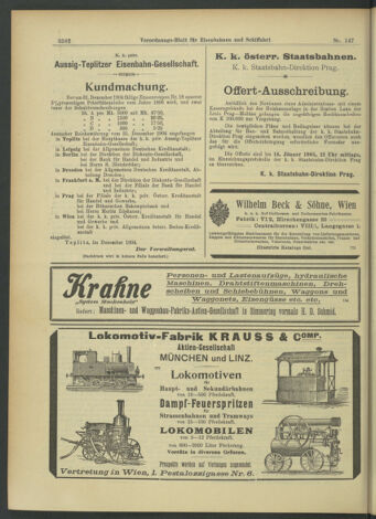 Verordnungs-Blatt für Eisenbahnen und Schiffahrt: Veröffentlichungen in Tarif- und Transport-Angelegenheiten 19041224 Seite: 10