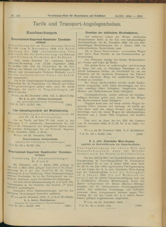 Verordnungs-Blatt für Eisenbahnen und Schiffahrt: Veröffentlichungen in Tarif- und Transport-Angelegenheiten 19041229 Seite: 9