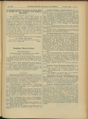 Verordnungs-Blatt für Eisenbahnen und Schiffahrt: Veröffentlichungen in Tarif- und Transport-Angelegenheiten 19041231 Seite: 13