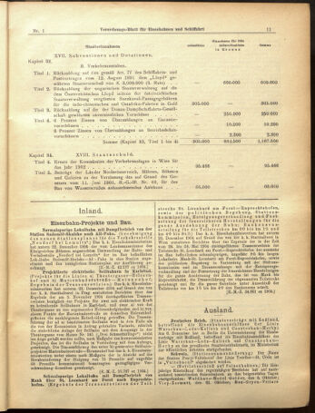 Verordnungs-Blatt für Eisenbahnen und Schiffahrt: Veröffentlichungen in Tarif- und Transport-Angelegenheiten 19050103 Seite: 11