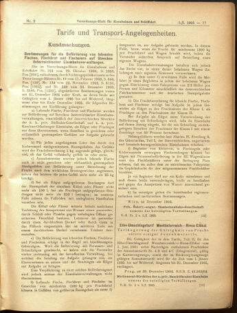 Verordnungs-Blatt für Eisenbahnen und Schiffahrt: Veröffentlichungen in Tarif- und Transport-Angelegenheiten 19050105 Seite: 13