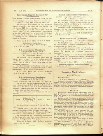 Verordnungs-Blatt für Eisenbahnen und Schiffahrt: Veröffentlichungen in Tarif- und Transport-Angelegenheiten 19050105 Seite: 14