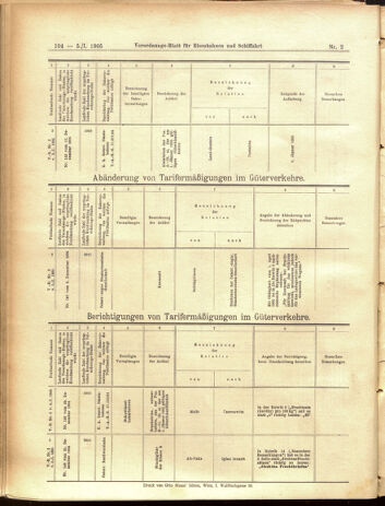 Verordnungs-Blatt für Eisenbahnen und Schiffahrt: Veröffentlichungen in Tarif- und Transport-Angelegenheiten 19050105 Seite: 40