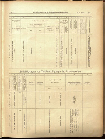 Verordnungs-Blatt für Eisenbahnen und Schiffahrt: Veröffentlichungen in Tarif- und Transport-Angelegenheiten 19050112 Seite: 39