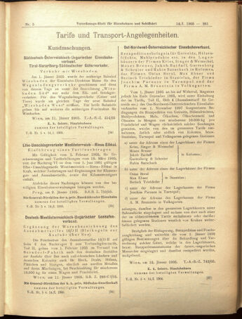 Verordnungs-Blatt für Eisenbahnen und Schiffahrt: Veröffentlichungen in Tarif- und Transport-Angelegenheiten 19050114 Seite: 13