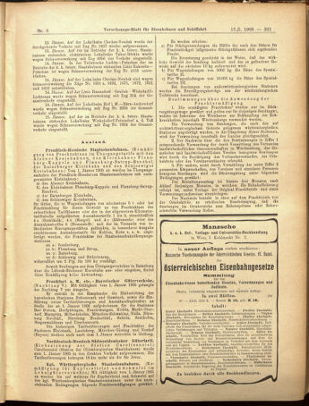 Verordnungs-Blatt für Eisenbahnen und Schiffahrt: Veröffentlichungen in Tarif- und Transport-Angelegenheiten 19050117 Seite: 21