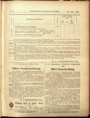 Verordnungs-Blatt für Eisenbahnen und Schiffahrt: Veröffentlichungen in Tarif- und Transport-Angelegenheiten 19050117 Seite: 23