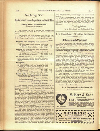 Verordnungs-Blatt für Eisenbahnen und Schiffahrt: Veröffentlichungen in Tarif- und Transport-Angelegenheiten 19050119 Seite: 14