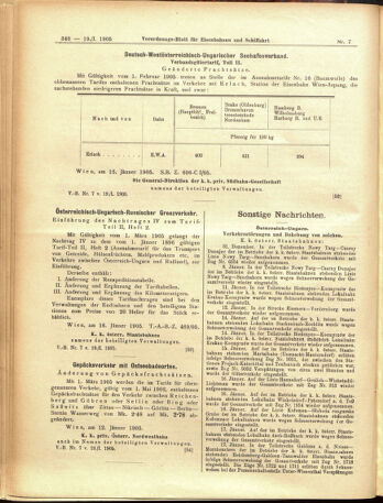 Verordnungs-Blatt für Eisenbahnen und Schiffahrt: Veröffentlichungen in Tarif- und Transport-Angelegenheiten 19050119 Seite: 16