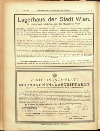 Verordnungs-Blatt für Eisenbahnen und Schiffahrt: Veröffentlichungen in Tarif- und Transport-Angelegenheiten 19050124 Seite: 20