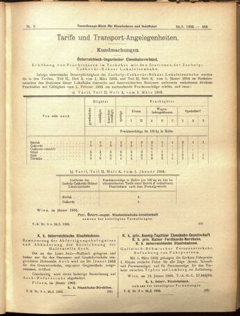 Verordnungs-Blatt für Eisenbahnen und Schiffahrt: Veröffentlichungen in Tarif- und Transport-Angelegenheiten 19050124 Seite: 5