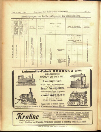 Verordnungs-Blatt für Eisenbahnen und Schiffahrt: Veröffentlichungen in Tarif- und Transport-Angelegenheiten 19050131 Seite: 20