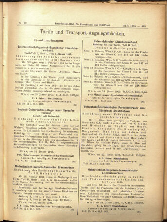 Verordnungs-Blatt für Eisenbahnen und Schiffahrt: Veröffentlichungen in Tarif- und Transport-Angelegenheiten 19050131 Seite: 9