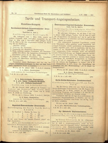 Verordnungs-Blatt für Eisenbahnen und Schiffahrt: Veröffentlichungen in Tarif- und Transport-Angelegenheiten 19050204 Seite: 5