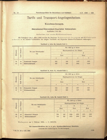 Verordnungs-Blatt für Eisenbahnen und Schiffahrt: Veröffentlichungen in Tarif- und Transport-Angelegenheiten 19050209 Seite: 5