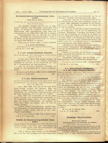 Verordnungs-Blatt für Eisenbahnen und Schiffahrt: Veröffentlichungen in Tarif- und Transport-Angelegenheiten 19050211 Seite: 10