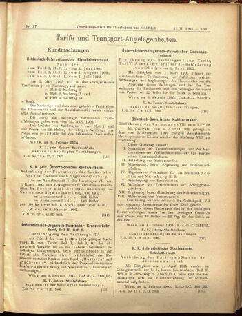 Verordnungs-Blatt für Eisenbahnen und Schiffahrt: Veröffentlichungen in Tarif- und Transport-Angelegenheiten 19050211 Seite: 9