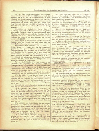 Verordnungs-Blatt für Eisenbahnen und Schiffahrt: Veröffentlichungen in Tarif- und Transport-Angelegenheiten 19050214 Seite: 18