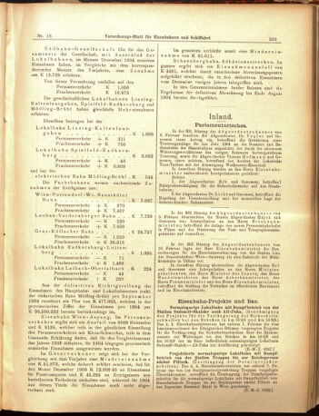 Verordnungs-Blatt für Eisenbahnen und Schiffahrt: Veröffentlichungen in Tarif- und Transport-Angelegenheiten 19050214 Seite: 19