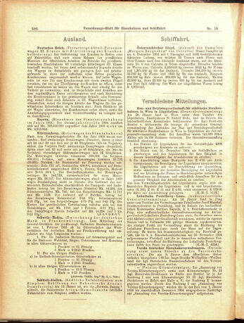 Verordnungs-Blatt für Eisenbahnen und Schiffahrt: Veröffentlichungen in Tarif- und Transport-Angelegenheiten 19050214 Seite: 22