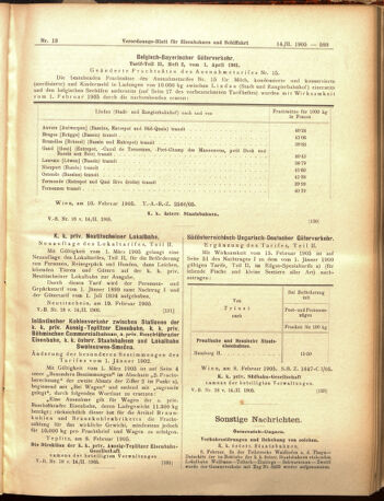 Verordnungs-Blatt für Eisenbahnen und Schiffahrt: Veröffentlichungen in Tarif- und Transport-Angelegenheiten 19050214 Seite: 25