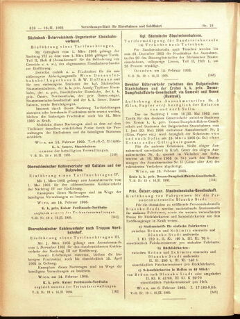 Verordnungs-Blatt für Eisenbahnen und Schiffahrt: Veröffentlichungen in Tarif- und Transport-Angelegenheiten 19050216 Seite: 14