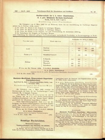 Verordnungs-Blatt für Eisenbahnen und Schiffahrt: Veröffentlichungen in Tarif- und Transport-Angelegenheiten 19050218 Seite: 12