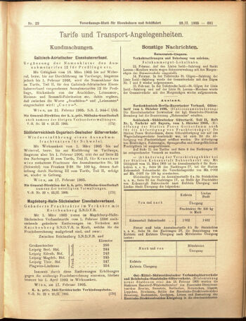 Verordnungs-Blatt für Eisenbahnen und Schiffahrt: Veröffentlichungen in Tarif- und Transport-Angelegenheiten 19050223 Seite: 5