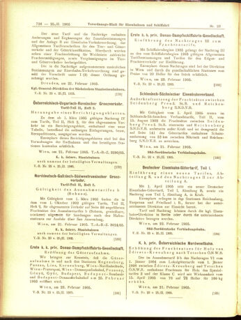 Verordnungs-Blatt für Eisenbahnen und Schiffahrt: Veröffentlichungen in Tarif- und Transport-Angelegenheiten 19050225 Seite: 6