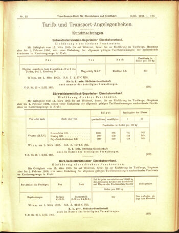 Verordnungs-Blatt für Eisenbahnen und Schiffahrt: Veröffentlichungen in Tarif- und Transport-Angelegenheiten 19050302 Seite: 13