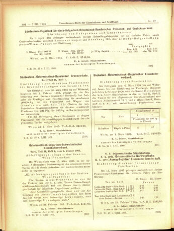 Verordnungs-Blatt für Eisenbahnen und Schiffahrt: Veröffentlichungen in Tarif- und Transport-Angelegenheiten 19050307 Seite: 8