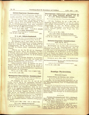 Verordnungs-Blatt für Eisenbahnen und Schiffahrt: Veröffentlichungen in Tarif- und Transport-Angelegenheiten 19050309 Seite: 9