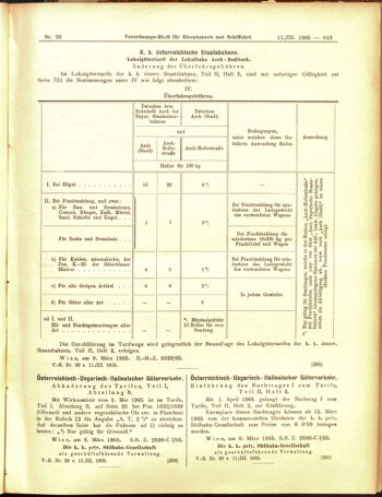 Verordnungs-Blatt für Eisenbahnen und Schiffahrt: Veröffentlichungen in Tarif- und Transport-Angelegenheiten 19050311 Seite: 11