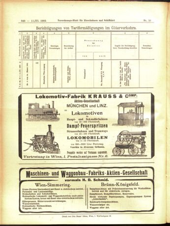 Verordnungs-Blatt für Eisenbahnen und Schiffahrt: Veröffentlichungen in Tarif- und Transport-Angelegenheiten 19050311 Seite: 16