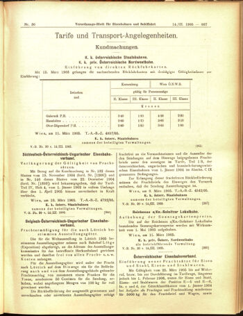 Verordnungs-Blatt für Eisenbahnen und Schiffahrt: Veröffentlichungen in Tarif- und Transport-Angelegenheiten 19050314 Seite: 19