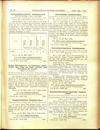 Verordnungs-Blatt für Eisenbahnen und Schiffahrt: Veröffentlichungen in Tarif- und Transport-Angelegenheiten 19050318 Seite: 9