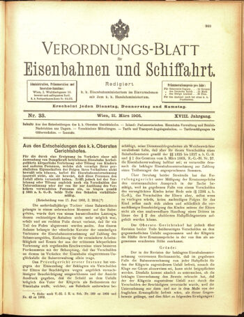 Verordnungs-Blatt für Eisenbahnen und Schiffahrt: Veröffentlichungen in Tarif- und Transport-Angelegenheiten 19050321 Seite: 1