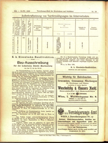 Verordnungs-Blatt für Eisenbahnen und Schiffahrt: Veröffentlichungen in Tarif- und Transport-Angelegenheiten 19050321 Seite: 16