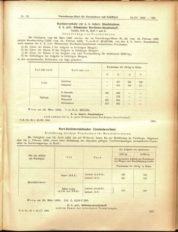 Verordnungs-Blatt für Eisenbahnen und Schiffahrt: Veröffentlichungen in Tarif- und Transport-Angelegenheiten 19050325 Seite: 11