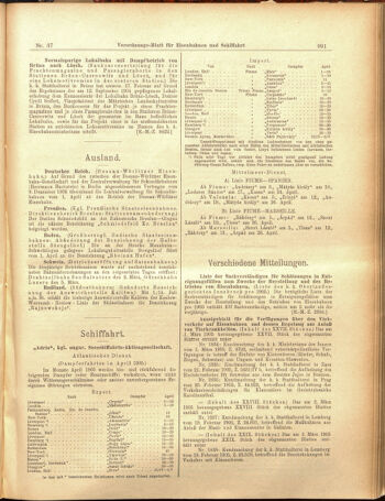 Verordnungs-Blatt für Eisenbahnen und Schiffahrt: Veröffentlichungen in Tarif- und Transport-Angelegenheiten 19050330 Seite: 7